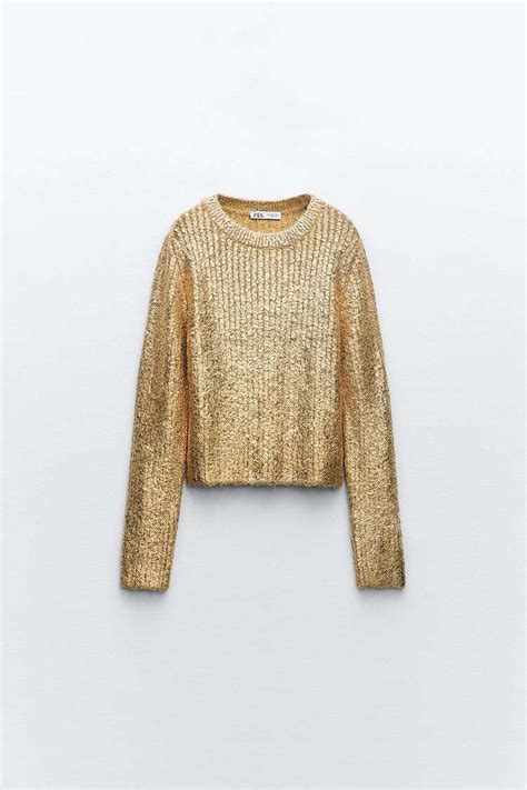 metallic fabric crop tops|zara metallic sweater.